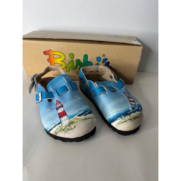Birkenstock Birki's Child Kay Lighthouse Birko Flor Mules EU 28 C 10 - Picture 3 of 6